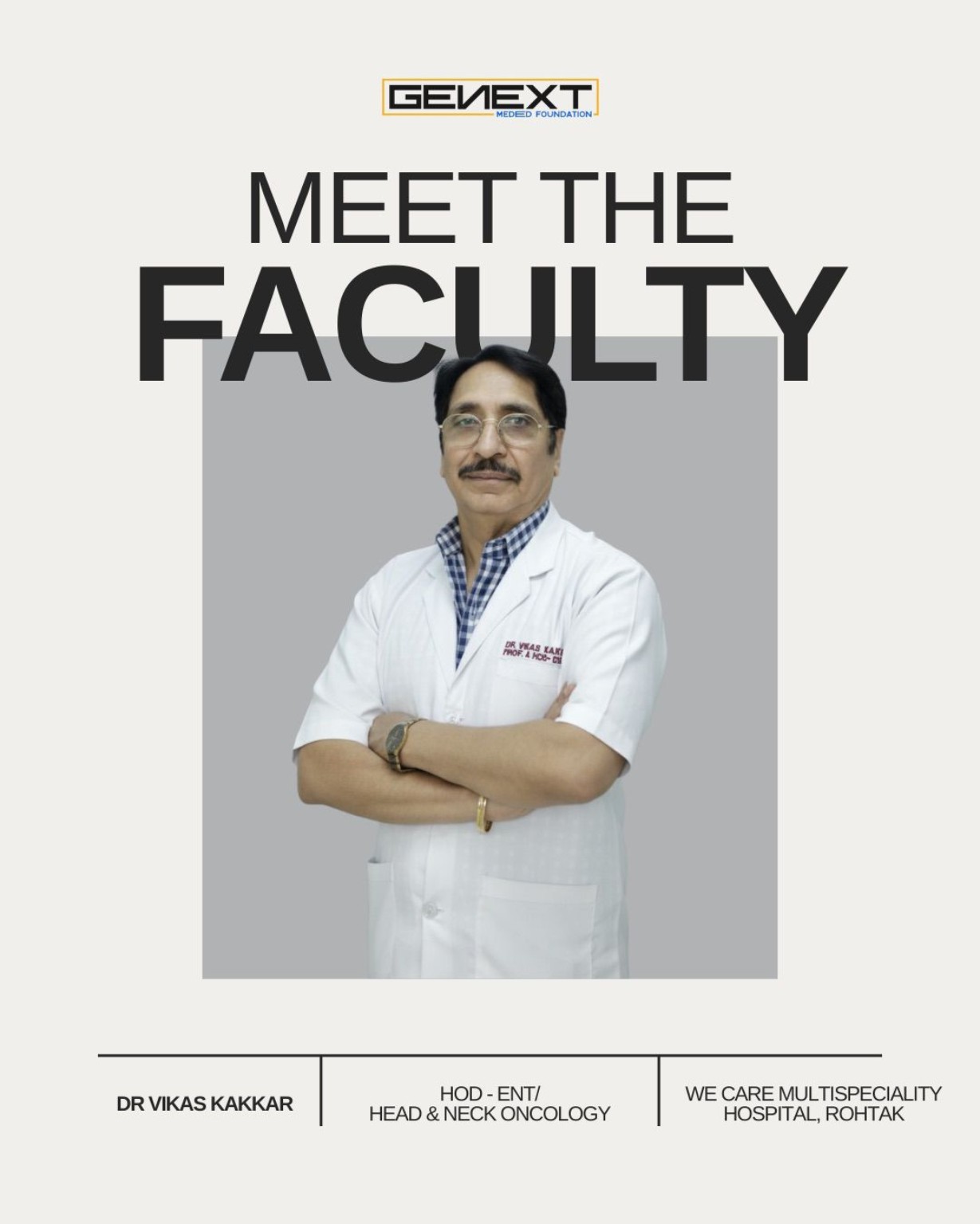 Supplied Meet the Faculty artwork naming Dr Vikas Kakkar
